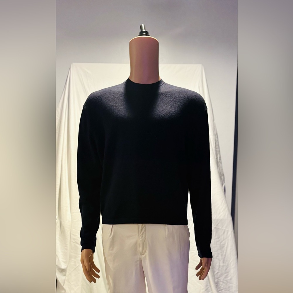 Jil Sander Men's Navy Crewneck Sweater 100% fine wool